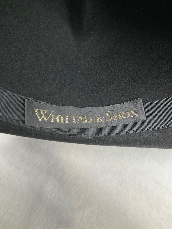 Whittall & Shon Vintage Black Felt Women\'s Hat: Wide-brim with strap main image 8